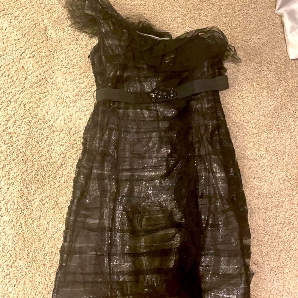 BCBGMaxAzria Black One-Shoulder Cocktail Dress